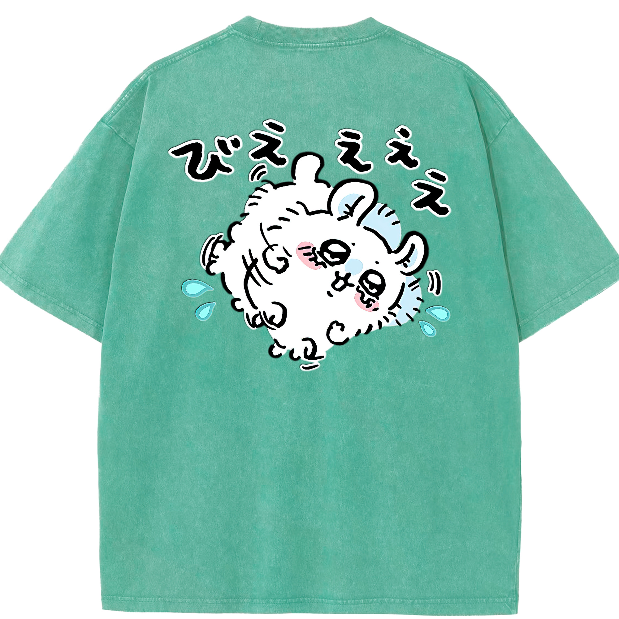 （画像用） ちいかわ モモンガ Chii-kawa Momonga 綿100% ヴィンテージ風 半袖Tシャツ（背面プリント）